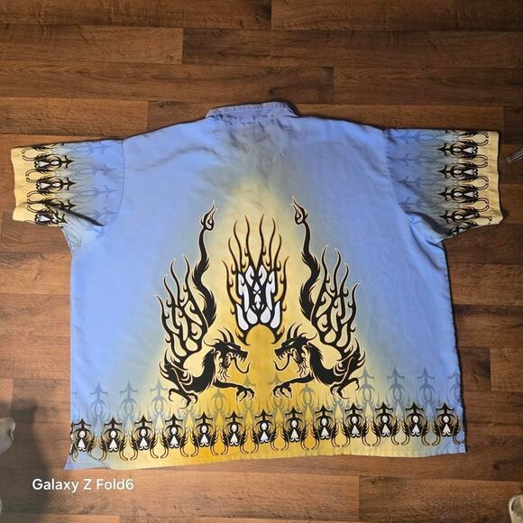 Blue and black dragons Harbor Bay butoon down size 3x - Picture 2 of 7